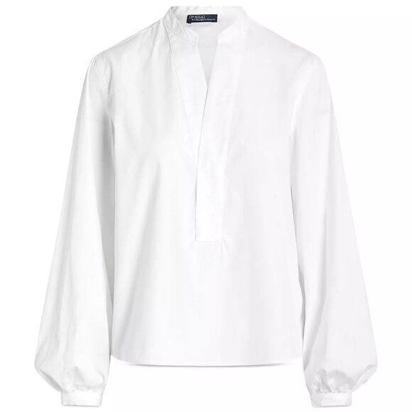 Polo by Ralph Lauren White Dress Shirt Blouson Sleeve Office Quiet Luxury 10 - Picture 9 of 9